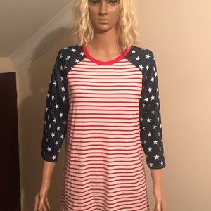 Red, white and blue shirt